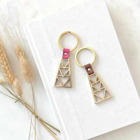 Handcrafted Brass Geometric Key Ring – Artisanal Design | Made in USA Sarah Cecelia  KEY RINGS