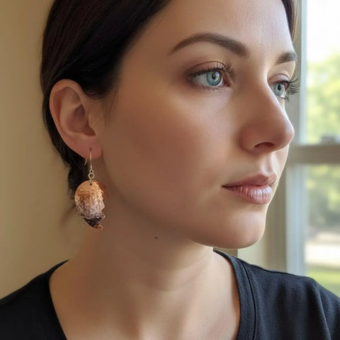 Handcrafted Broken Heart Hammered Copper Earrings – Artisan Jewelry | Made in USA Alexa Martha Designs  Earrings