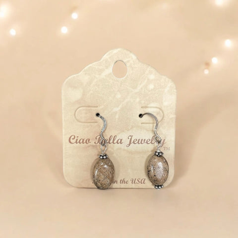 Handcrafted Bronzite Stone Earrings With Sterling Silver Hooks – Lightweight Natural Gem Jewelry | Made in USA Michelle Marie Boutique  Earrings