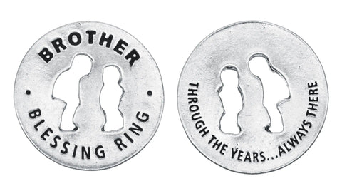 Handcrafted Brother Blessing Ring Charm – Recycled Pewter Keepsake | Made in USA – 1.25 Inch Token for Keychain or Necklace Gift Whitney Howard Designs  Blessing Ring