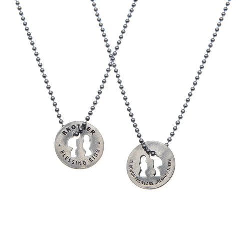 Handcrafted Brother Blessing Ring Charm – Recycled Pewter Keepsake | Made in USA – 1.25 Inch Token for Keychain or Necklace Gift Whitney Howard Designs  Blessing Ring
