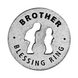 Handcrafted Brother Blessing Ring Charm – Recycled Pewter Keepsake | Made in USA – 1.25 Inch Token for Keychain or Necklace Gift Whitney Howard Designs  Blessing Ring