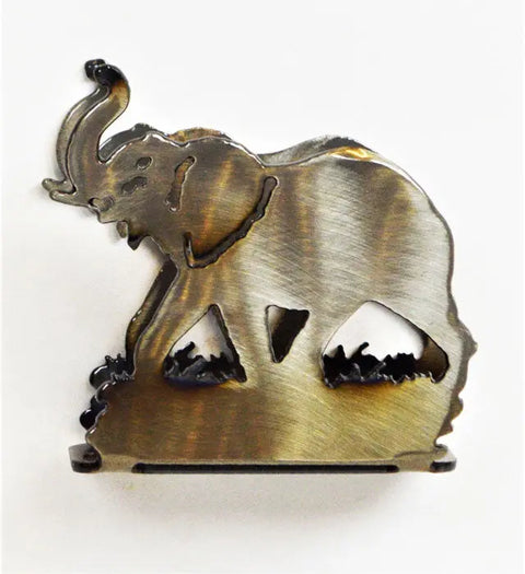 Handcrafted Bull Elephant Metal Napkin Holder – Durable Heat-Treated Design | Made in USA by Veteran-Owned Family Business Knights Home Decor  item