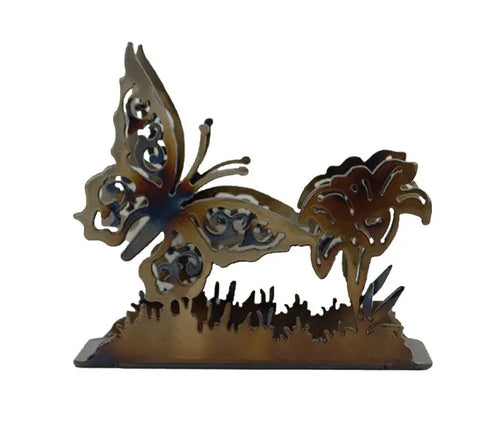 Handcrafted Butterfly Metal Napkin Holder – Artistic Table Decor | Made in USA Rustic Finish Knights Home Decor  item