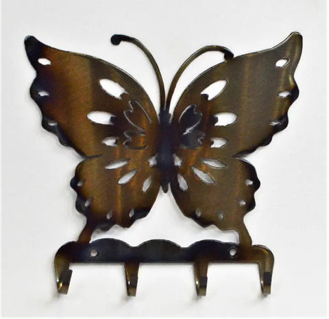 Handcrafted Butterfly Metal Wall Hook – Decorative Key Organizer Rack | Made in USA Knights Home Decor  item