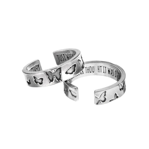 Handcrafted Butterfly Pewter Ring – Inspirational Engraved Quote Jewelry | Made in USA Whitney Howard Designs  InspireRings