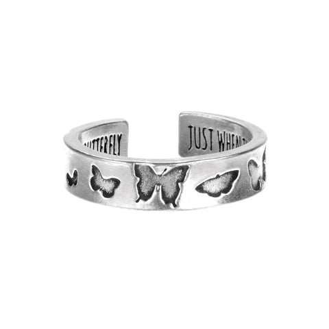 Handcrafted Butterfly Pewter Ring – Inspirational Engraved Quote Jewelry | Made in USA Whitney Howard Designs  InspireRings