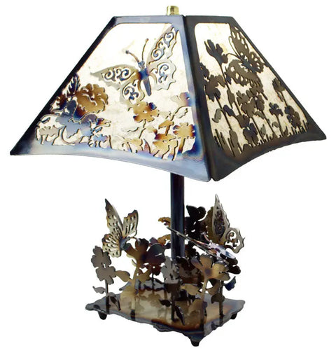 Handcrafted Butterfly Table Lamp – Artistic Metalwork Decor | Unique Warm Glow | Made in USA Knights Home Decor  item