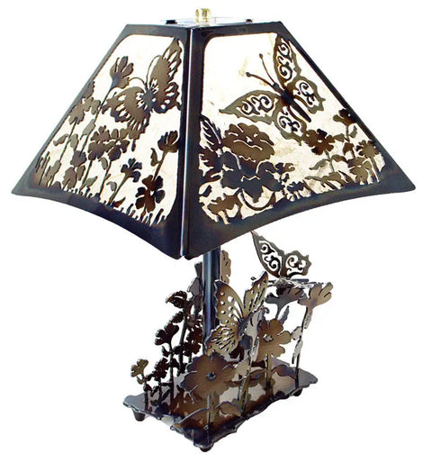 Handcrafted Butterfly Table Lamp – Artistic Metalwork Decor | Unique Warm Glow | Made in USA Knights Home Decor  item