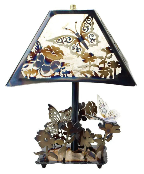 Handcrafted Butterfly Table Lamp – Artistic Metalwork Decor | Unique Warm Glow | Made in USA Knights Home Decor  item