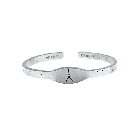 Handcrafted Cancer Zodiac Cuff Bracelet – Recycled Pewter Astrological Jewelry | Made in USA Whitney Howard Designs  Zodiac Cuffs