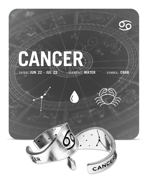 Handcrafted Cancer Zodiac Ring – Recycled Pewter Celestial Band | Made in USA by Whitney Howard Designs Whitney Howard Designs  Zodiac Rings
