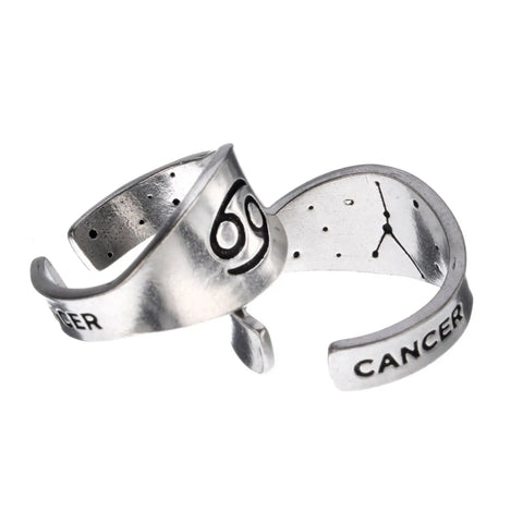 Handcrafted Cancer Zodiac Ring – Recycled Pewter Celestial Band | Made in USA by Whitney Howard Designs Whitney Howard Designs  Zodiac Rings