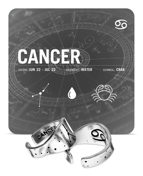 Handcrafted Cancer Zodiac Ring – Recycled Pewter Celestial Jewelry | Made in USA by Whitney Howard Designs Whitney Howard Designs  Zodiac Rings
