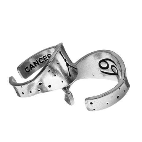 Handcrafted Cancer Zodiac Ring – Recycled Pewter Celestial Jewelry | Made in USA by Whitney Howard Designs Whitney Howard Designs  Zodiac Rings
