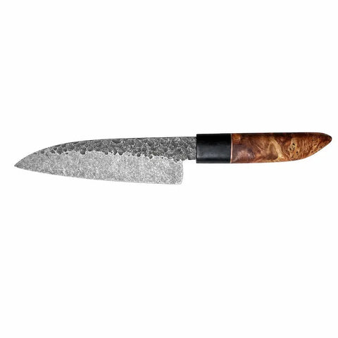 Handcrafted Carbon Steel Kitchen Knife 8 5/8 Inch Blade with Purple Copper Circle Handle – Artisan Cutlery | Made in USA Words with Boards  Knife