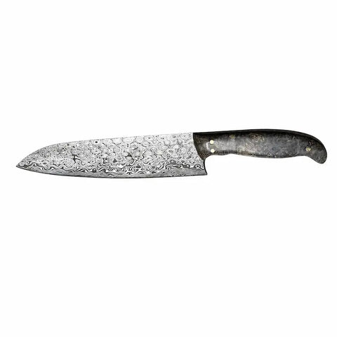 Handcrafted Carbon Steel Kitchen Knife 8 5/8 Inch Blade with Purple Copper Circle Handle – Artisan Cutlery | Made in USA Words with Boards  Knife