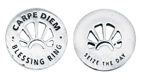 Handcrafted Carpe Diem Blessing Ring Charm – Recycled Pewter Inspirational Jewelry | Made in USA Whitney Howard Designs  Blessing Ring