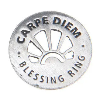 Handcrafted Carpe Diem Blessing Ring Charm – Recycled Pewter Inspirational Jewelry | Made in USA Whitney Howard Designs  Blessing Ring