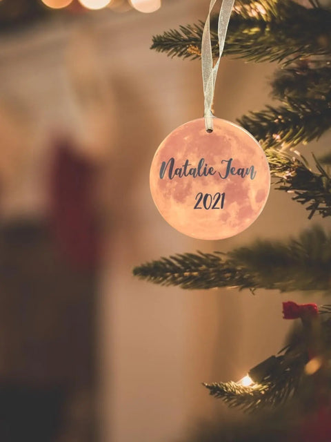 Handcrafted Ceramic Love Ornament 3 Inch – I Love You to the Moon Phrase Keepsake | Made in USA Michelle Marie Boutique  Holiday Ornaments