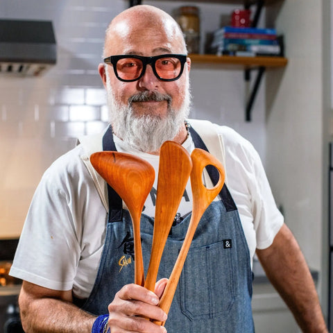 Handcrafted Cherry Wood Kitchen Utensil Set 14 Inch – Sustainable Cooking Tools | Made in USA Blanc Creatives  Woodenware