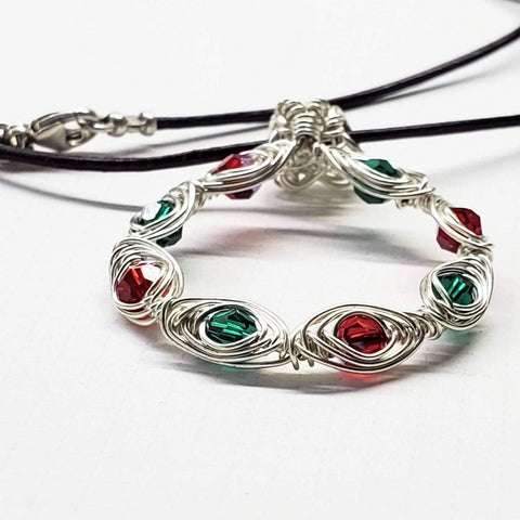 Handcrafted Christmas Wreath Necklace – Holiday Jewelry Pendant | Made in USA Alexa Martha Designs  Necklaces