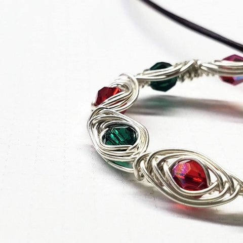 Handcrafted Christmas Wreath Necklace – Holiday Jewelry Pendant | Made in USA Alexa Martha Designs  Necklaces