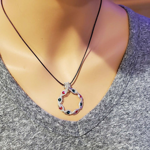 Handcrafted Christmas Wreath Necklace – Holiday Jewelry Pendant | Made in USA Alexa Martha Designs  Necklaces