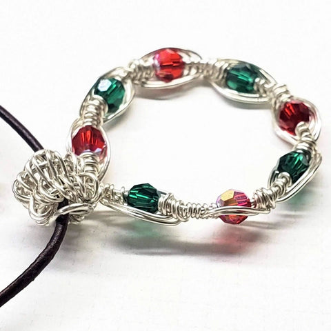 Handcrafted Christmas Wreath Necklace – Holiday Jewelry Pendant | Made in USA Alexa Martha Designs  Necklaces