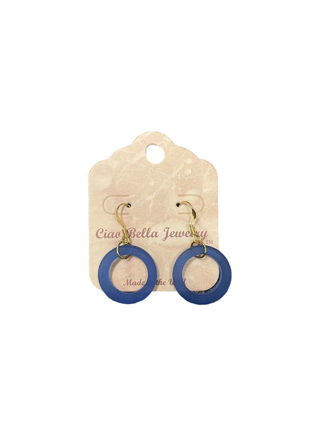 Handcrafted Circular Sea Glass Dangle Earrings – Coastal Jewelry Accent | Made in USA – 1.5 Inch Length Michelle Marie Boutique  Earrings
