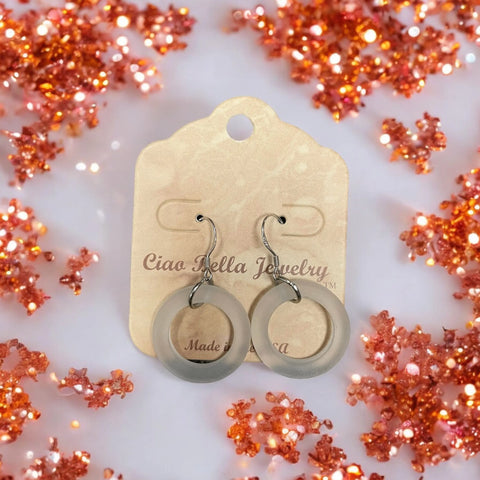 Handcrafted Circular Sea Glass Dangle Earrings – Coastal Jewelry Accent | Made in USA – 1.5 Inch Length Michelle Marie Boutique  Earrings