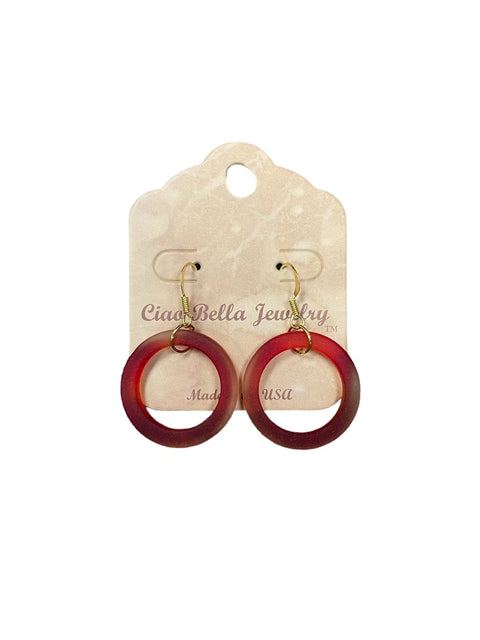 Handcrafted Circular Sea Glass Dangle Earrings – Coastal Jewelry Accent | Made in USA – 1.5 Inch Length Michelle Marie Boutique  Earrings