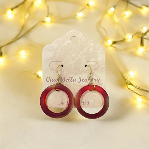 Handcrafted Circular Sea Glass Dangle Earrings – Coastal Jewelry Accent | Made in USA – 1.5 Inch Length Michelle Marie Boutique  Earrings