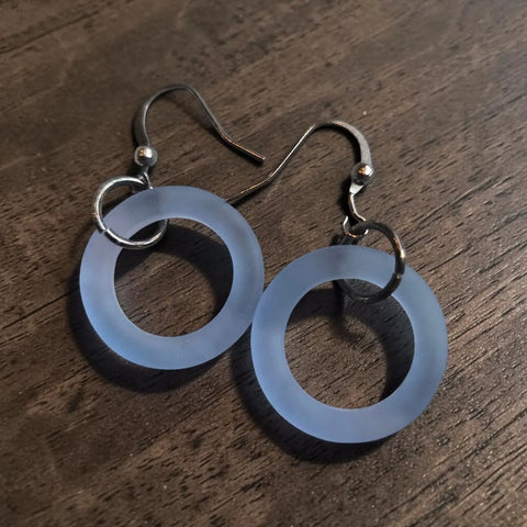 Handcrafted Circular Sea Glass Dangle Earrings – Coastal Jewelry Accent | Made in USA – 1.5 Inch Length Michelle Marie Boutique  Earrings
