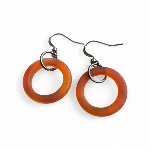Handcrafted Circular Sea Glass Dangle Earrings – Coastal Jewelry Accent | Made in USA – 1.5 Inch Length Michelle Marie Boutique  Earrings