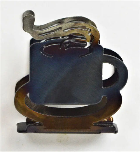 Handcrafted Coffee Cup Napkin and Business Card Holder – Metal Bar Accessory | Made in USA Knights Home Decor  item