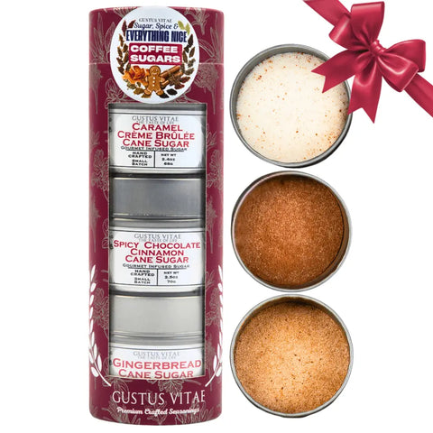 Handcrafted Coffee Sugar Trio Gift Pack – Sugar Spice and Everything Nice Set of 3 | Made in USA Gustus Vitae  Collections & Gift Sets