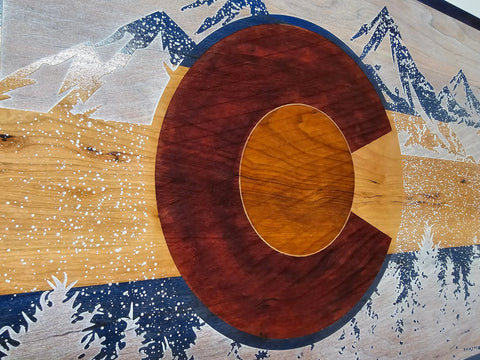 Handcrafted Colorado Hardwood Flag Plaque – Custom Engraved Wall Decor | Made in USA by Veterans American Grains LLC 