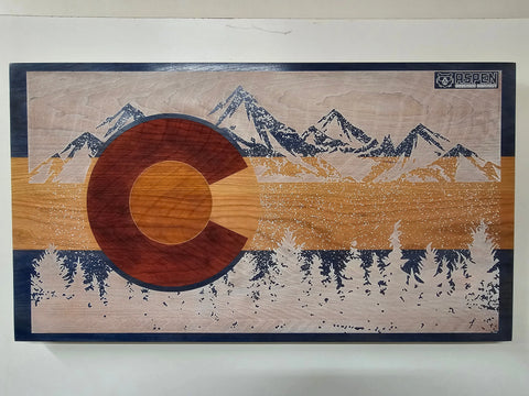 Handcrafted Colorado Hardwood Flag Plaque – Custom Engraved Wall Decor | Made in USA by Veterans American Grains LLC 