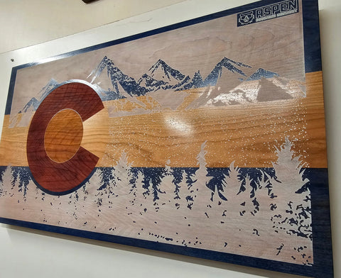 Handcrafted Colorado Hardwood Flag Plaque – Custom Engraved Wall Decor | Made in USA by Veterans American Grains LLC 