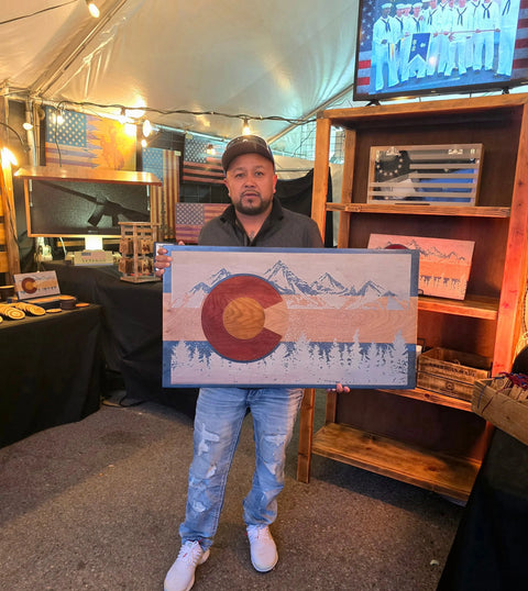 Handcrafted Colorado Hardwood Flag Plaque – Custom Engraved Wall Decor | Made in USA by Veterans American Grains LLC 