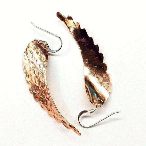 Handcrafted Copper Angel Wing Earrings – 20 Gauge Hammered Design | Made in USA Alexa Martha Designs  Earrings