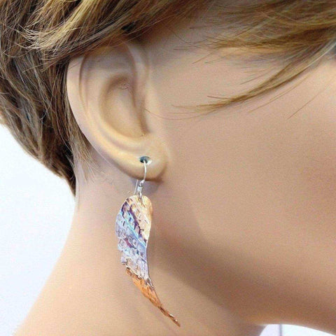 Handcrafted Copper Angel Wing Earrings – 20 Gauge Hammered Design | Made in USA Alexa Martha Designs  Earrings