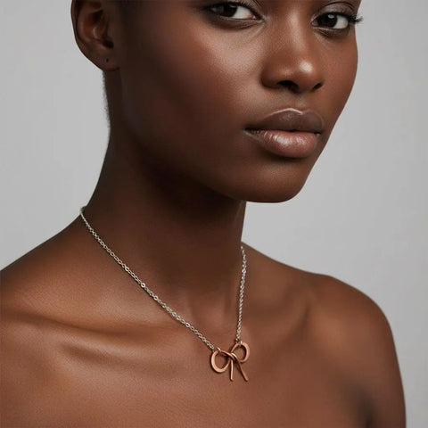 Handcrafted Copper Bow Tie Pendant Necklace – Silver Chain | Made in USA Alexa Martha Designs  Necklaces