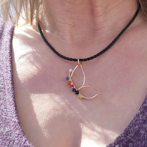 Autism Crystal Golden Wire Wrapped Butterfly Necklace Alexa Martha Designs  Necklaces