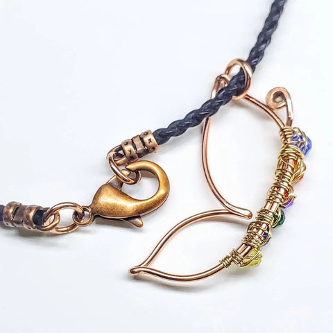 Handcrafted Copper Butterfly Necklace With Swarovski Autism Crystal Beads – Alexa Martha Design | Made in USA Alexa Martha Designs  Necklaces