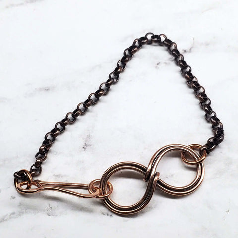 Handcrafted Copper Double Infinity Link Bracelet – Alexa Martha | Made in USA Alexa Martha Designs  Bracelet