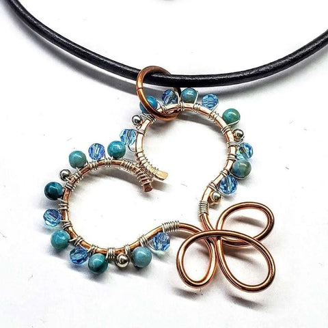 Handcrafted Copper Turquoise Heart Pendant Necklace – Artisan Jewelry | Made in USA Montana Alexa Martha Designs  Necklaces