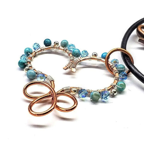 Handcrafted Copper Turquoise Heart Pendant Necklace – Artisan Jewelry | Made in USA Montana Alexa Martha Designs  Necklaces