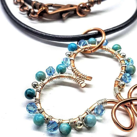 Handcrafted Copper Turquoise Heart Pendant Necklace – Artisan Jewelry | Made in USA Montana Alexa Martha Designs  Necklaces